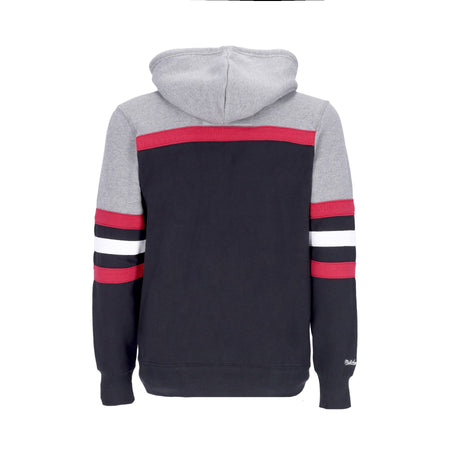 MITCHELL &amp; NESS Felpa Cappuccio Uomo Nfl Headcoach Hoodie Aricar Black da uomo