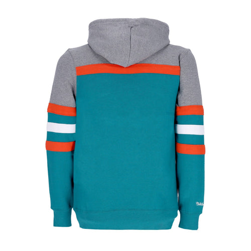 MITCHELL & NESS Felpa Cappuccio Uomo Nfl Headcoach Hoodie Miadol Dark Teal da uomo