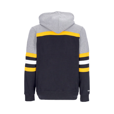 MITCHELL & NESS Felpa Cappuccio Uomo Nfl Headcoach Hoodie Pitste Black da uomo