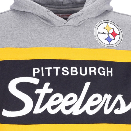MITCHELL & NESS Felpa Cappuccio Uomo Nfl Headcoach Hoodie Pitste Black da uomo