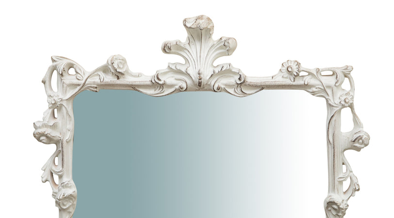 Biscottini SPECCHIERA DA PARETE IN LEGNO FINITURA BIANCO ANTICATO L59XPR6XH98 cm Made in Italy