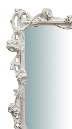 Biscottini SPECCHIERA DA PARETE IN LEGNO FINITURA BIANCO ANTICATO L59XPR6XH98 cm Made in Italy