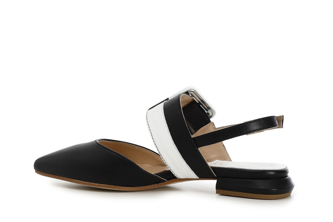 BALLERINA IN PELLE CON FIBBIA