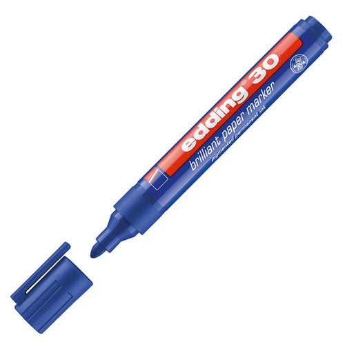 Marcatore Edding 30 Permanente Punta Tonda Blu