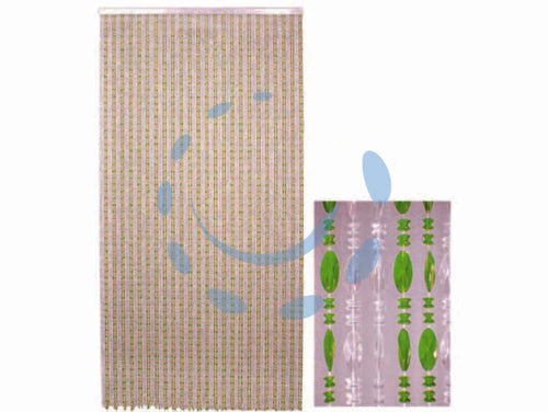 TENDA CORALLO VERDE-CRISTALLO - 96 fili cm.120x230h. supporto in alluminio