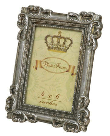 Biscottini Portafoto Biscottini Appoggio Resina Argento Anticato 13.5x2x17 per Foto