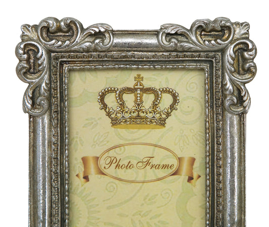 Biscottini Portafoto Biscottini Appoggio Resina Argento Anticato 13.5x2x17 per Foto