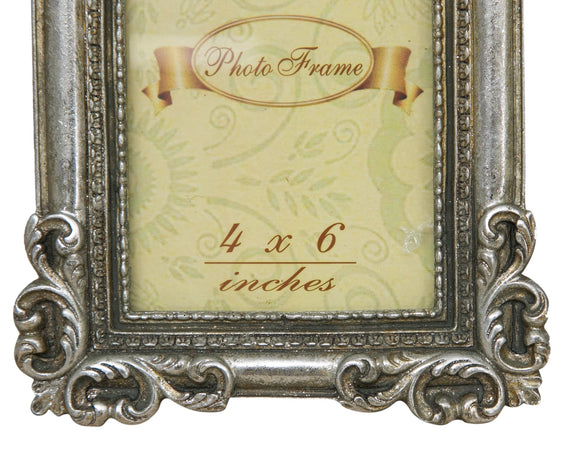 Biscottini Portafoto Biscottini Appoggio Resina Argento Anticato 13.5x2x17 per Foto