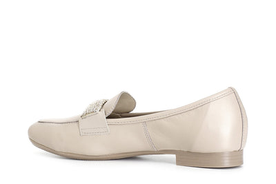 MOCASSINO IN PELLE CON PASSANTE IN MICROSTRASS