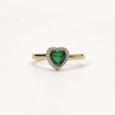 Mabina - Anello cuore smeraldo