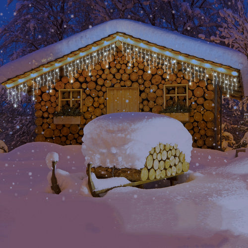 Catena luminosa stalattiti a cascata per esterno interno uso professionale decorazione natalizia maxi led