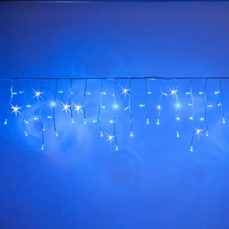 Cascata luce fredda blu e bianco con maxi led per interno ed esterno decorazione natalizia