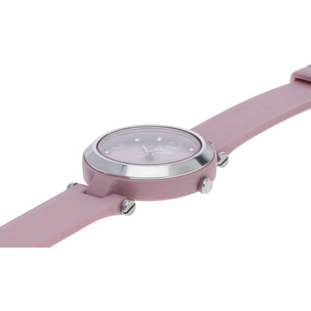 STROILI - Orologio solo tempo con cinturino in silicone rosa e cassa in acciaio