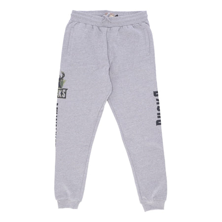 MITCHELL &amp; NESS Pantalone Tuta Felpato Uomo Nba Ghost Green Camo Sweatpants Hardwood Classics Milbuc Grey Heather da uomo