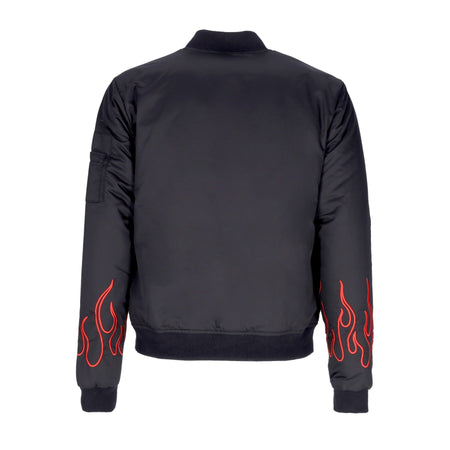 VISION OF SUPER Giubbotto Bomber Uomo Embroidered Flames Bomber Black/red da uomo
