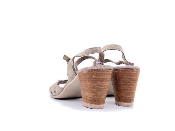 GRUNLAND Sandalo donna FERM in pelle scamosciata beige