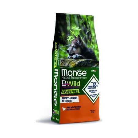 Monge BWild Grain Free secco Cani Puppy & Junior anatra e patate