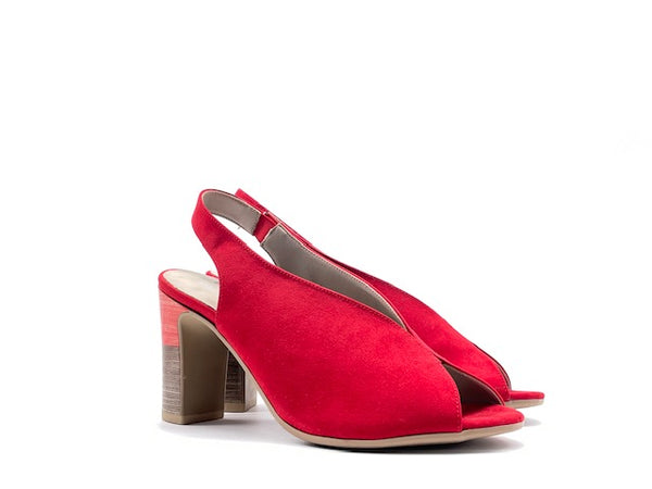 COMART Sandalo donna in camoscio rosso