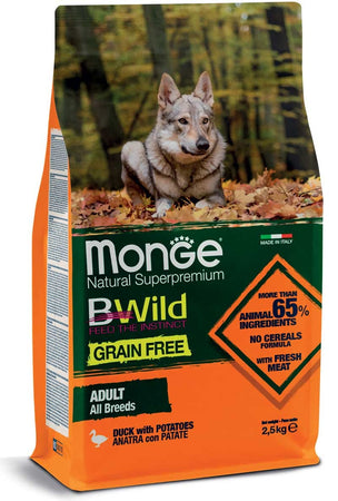 Monge BWild Grain Free secco Cani Adulti anatra e patate