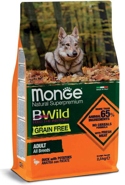 Monge BWild Grain Free secco Cani Adulti anatra e patate