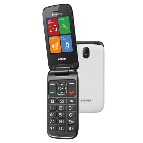 BRONDI STRIKE 4G (GRIGIO) - TELEFONO CELLULARE PER ANZIANI - TORCIA - FOTOCAMERA - VOLTE - CONNETTIVITA 4G
