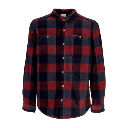 COLUMBIA Camicia Manica Lunga Uomo Flare Gun Fleece Over Shirt Elderberry Multi Check da uomo