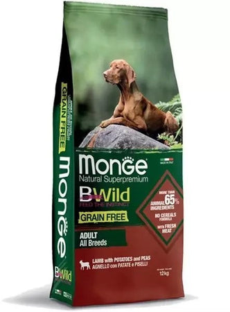 Monge BWild Grain Free secco Cani Adulti agnello patate e piselli