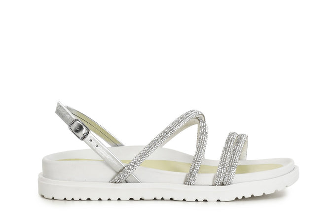 SANDALO DUE FASCE PIU' INCROCIO STRASS