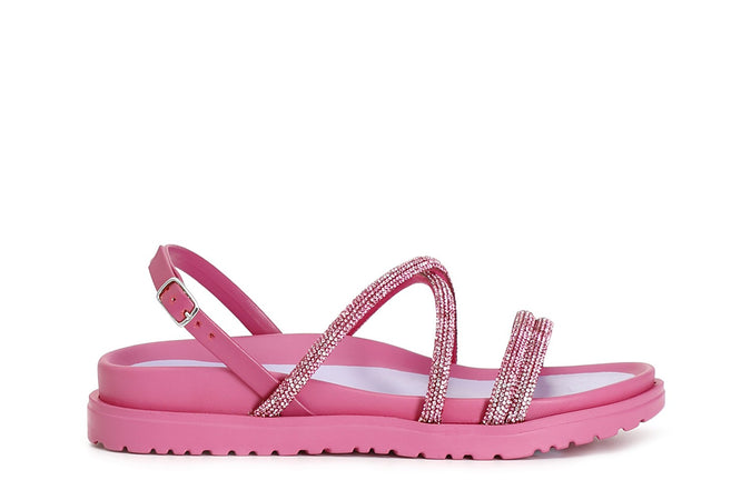 SANDALO DUE FASCE PIU' INCROCIO STRASS