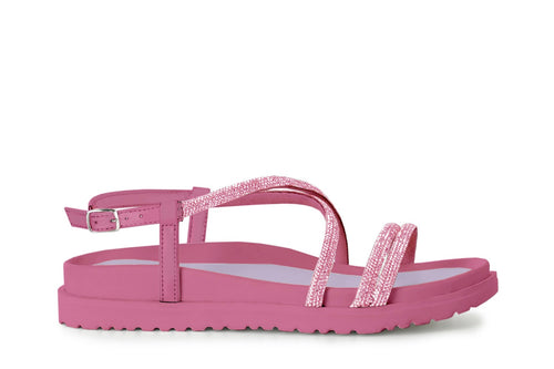 SANDALO DUE FASCE PIU' INCROCIO STRASS