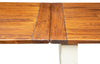 Biscottini Tavolo Country allungabile in legno massello di tiglio struttura bianca anticata piano noce L220xPR100xH80 cm. Made in Italy