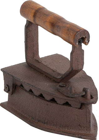 Biscottini Ferro da stiro in ghisa finitura ruggine anticata L14,5xPR9xH13 cm manico