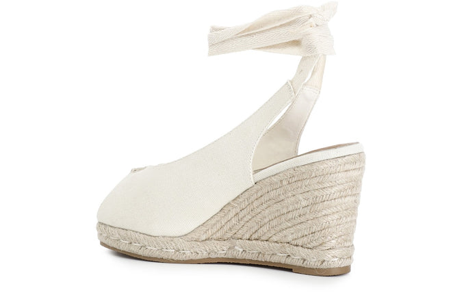 SCARPE APERTE IN CANVAS SU ZEPPA CORDA