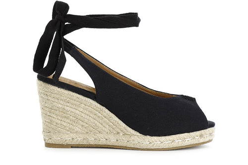 SCARPE APERTE IN CANVAS SU ZEPPA CORDA