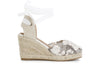 SCARPE APERTE IN TESSUTO RICAMATO