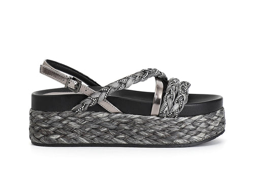 SANDALO ASIMMETRICO CON STRASS