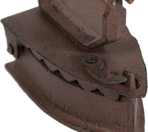 Biscottini Ferro da stiro in ghisa finitura ruggine anticata L14,5xPR9xH13 cm manico