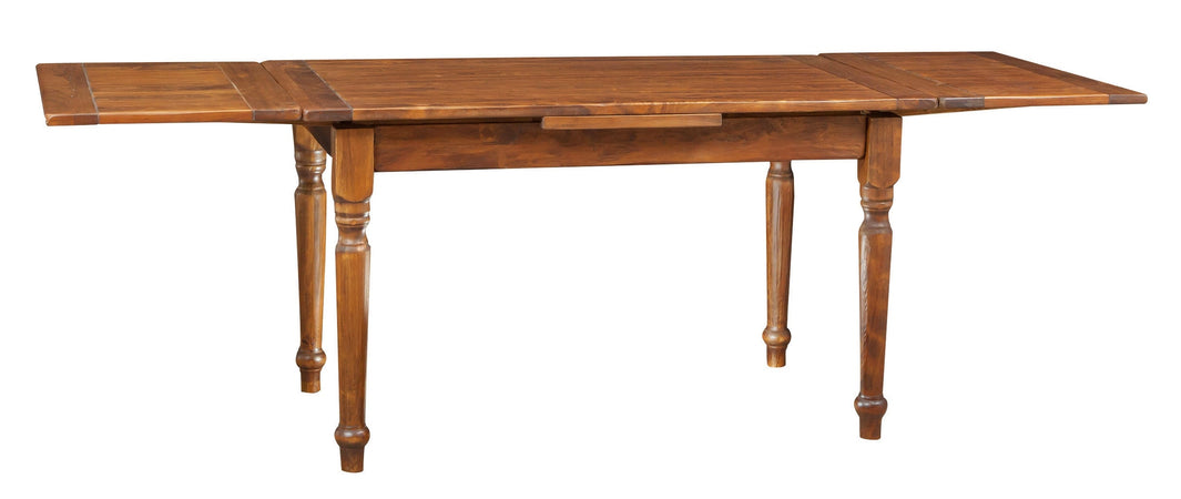 Biscottini Tavolo allungabile Country in legno massello di tiglio finitura noce. Made in Italy
