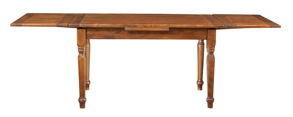 Biscottini Tavolo allungabile Country in legno massello di tiglio finitura noce. Made in Italy