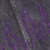 VISION OF SUPER Pantalone Tuta Felpato Uomo Embroidered Flames Pants Grey/purple da uomo