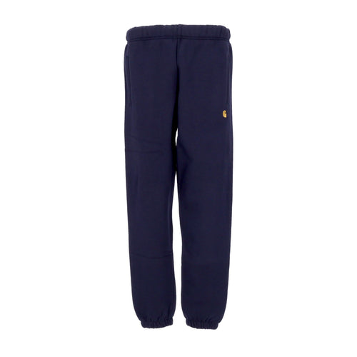 CARHARTT WIP Pantalone Tuta Felpato Uomo Chase Sweat Pant Dark Navy/gold da uomo