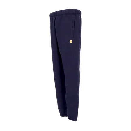 CARHARTT WIP Pantalone Tuta Felpato Uomo Chase Sweat Pant Dark Navy/gold da uomo