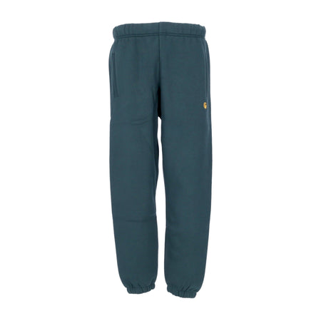 CARHARTT WIP Pantalone Tuta Felpato Uomo Chase Sweat Pant Juniper/gold da uomo