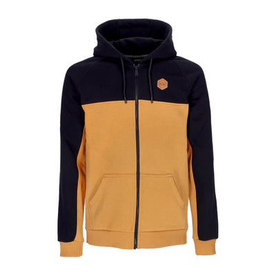DOLLY NOIRE Felpa Cappuccio Zip Uomo Section Insert Zip Hoodie Black/khaki da uomo