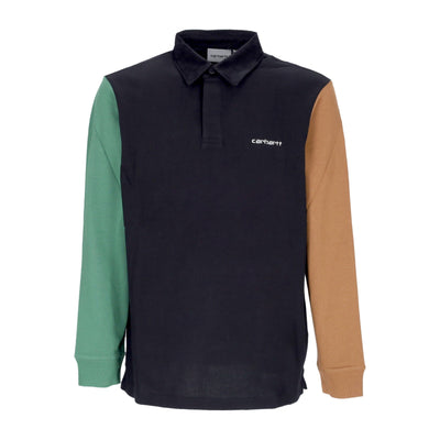 CARHARTT WIP Polo Manica Lunga Uomo Cord Rugby L/s Shirt Black/multicolor da uomo