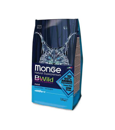 Monge BWild Low Grain secco Gatti Adulti acciughe 1,5 kg