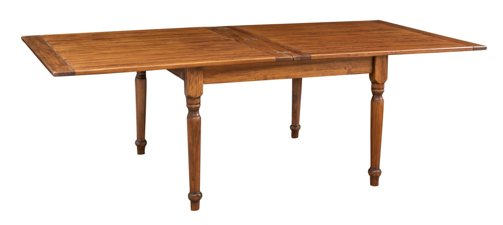 Biscottini Tavolo allungabile a libro Country in legno massello di tiglio finitura noce 120x120x80 cm. Made in Italy