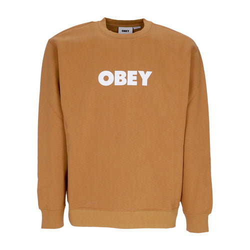 OBEY Felpa Girocollo Uomo Bold Crew Premium Fleece Brown Sugar da uomo
