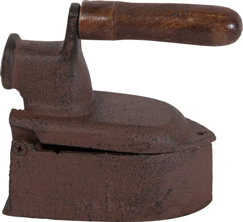 Biscottini Biscottini Ferro da Stiro Ghisa Ruggine Anticata Vintage Decorativo 14x6.5x13.5