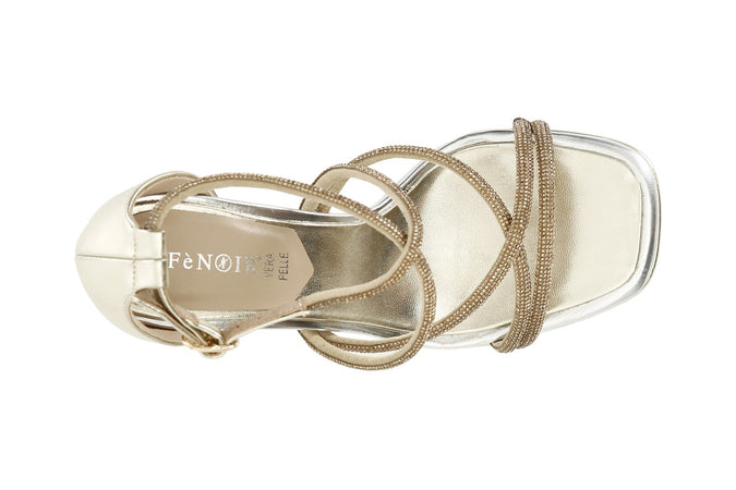 SANDALO DOPPIO INCROCIO CON STRASS